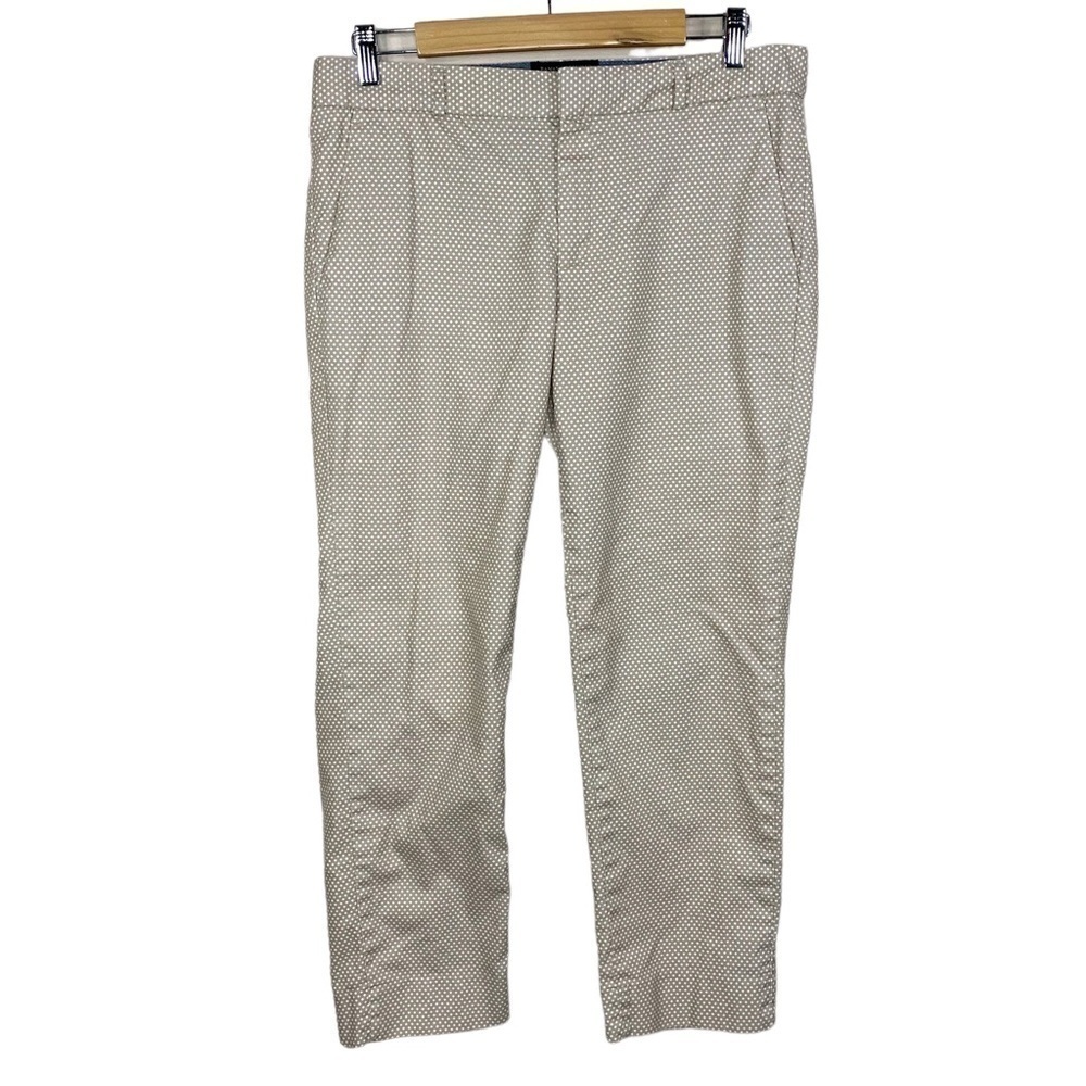 Size 8 Banana Republic Beige White Polka Dot Pants Hampton Style Pockets